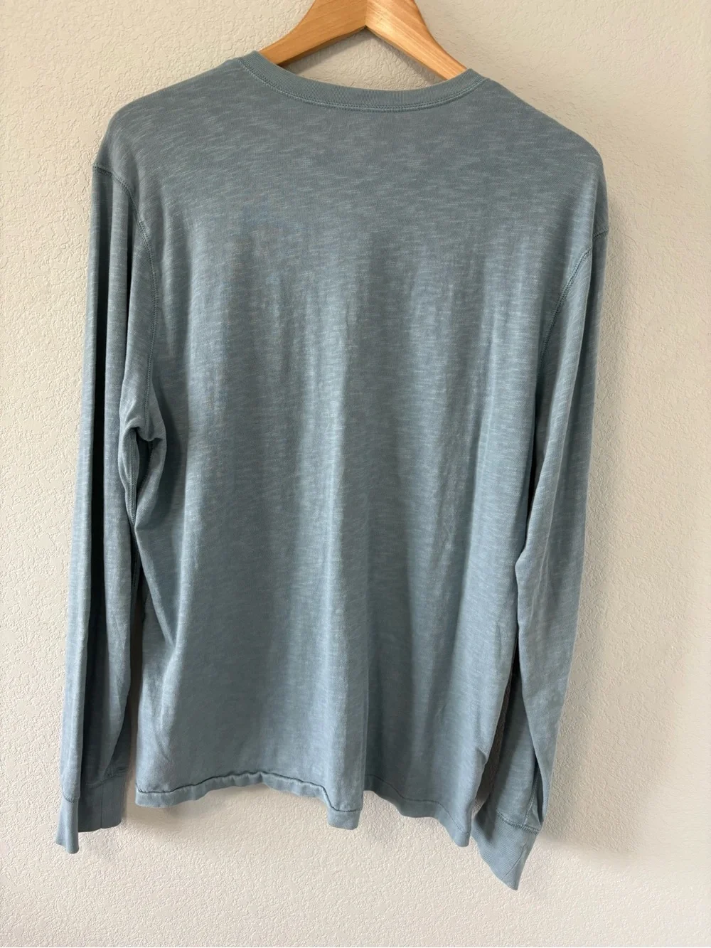J.Crew Mercantile Blue Slub Cotton Henley Long Sleeve Shirt Size Large